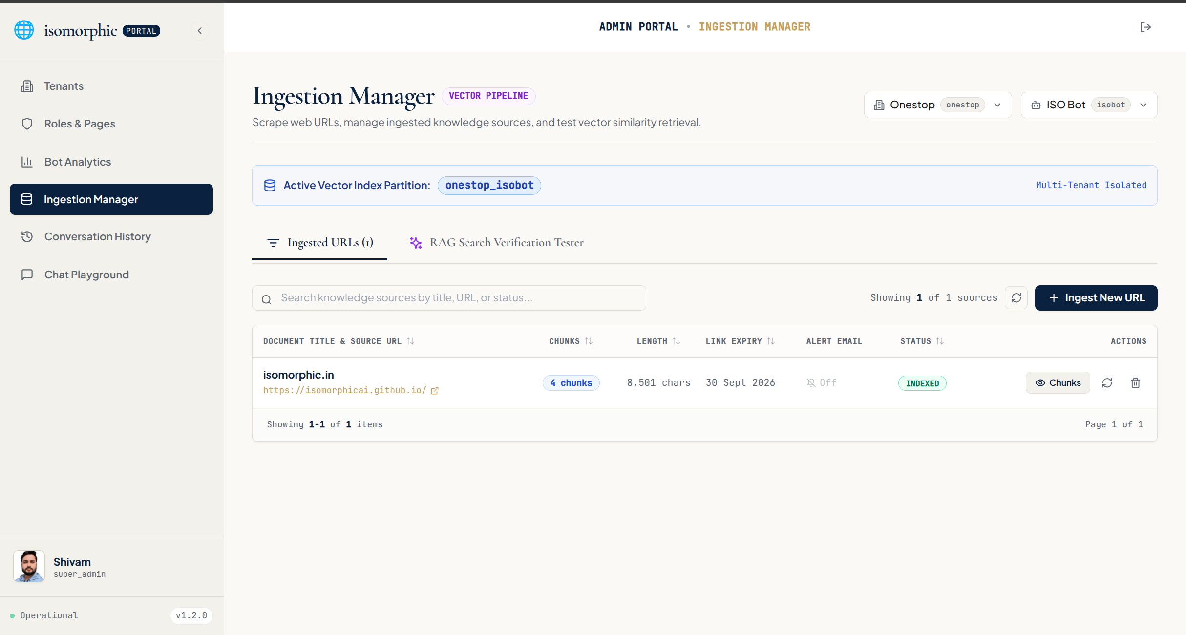Ingestion Manager Screenshot